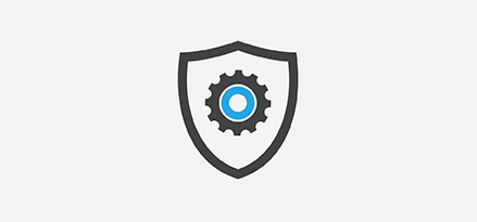 Gear on shield icon