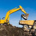 Mining Excavators and dump truck