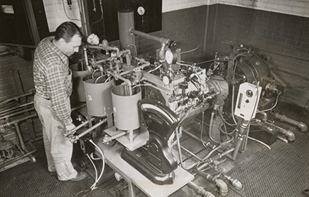 Mobil lab technician working