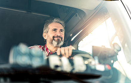 Mobil customer driving a van