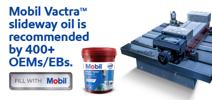 Mobil machine shop products and ad banners