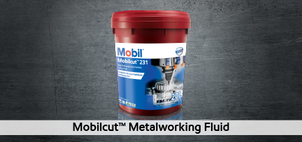 Mobil machine shop products and ad banners